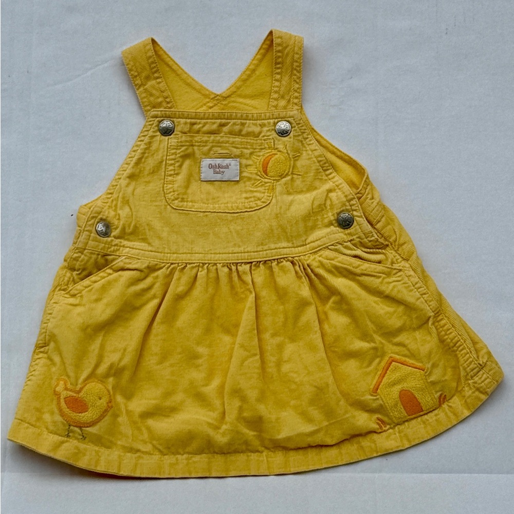 Oshkosh Baby Sunshine Yellow Corduroy Jumper Size 6-9 months